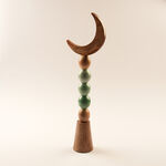 Homez Wooden Ramadan Crescent Moon With Multicolor Spherical Base 51*15*7.5Cm image number 0