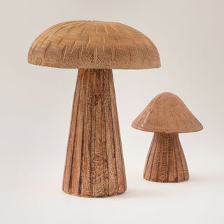 Homez decoration mushroom figurine resin wood grain