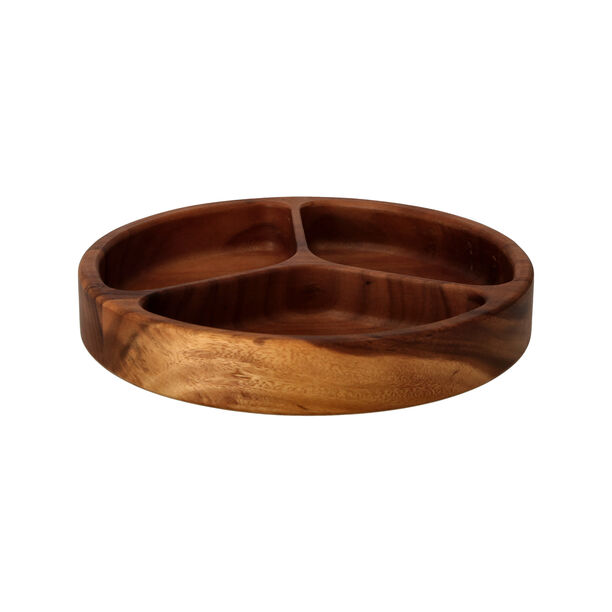 Solid Acacia Wood 3 Compartment Snack image number 1