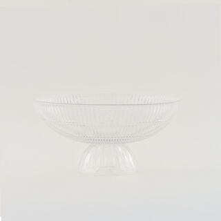 Homez Glass Ribbed Decor Bowl 29.4*29.4*14.4Cm