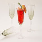 La Mesa 4Pcs Bottom Embossed Olive Green Tall Juice Glass, 170Ml image number 3