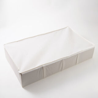 هومز منظم ملابس تخزين بطانيات تحت السرير من البوليستر، بيج 95*38*22 سم