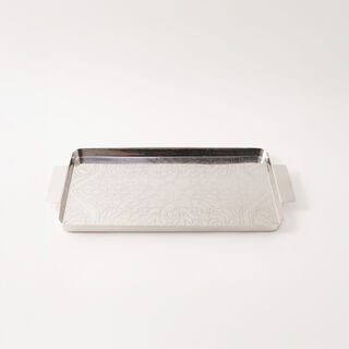 Dallaty steel serving tray arabesque patterns, silver 47*21*3cm