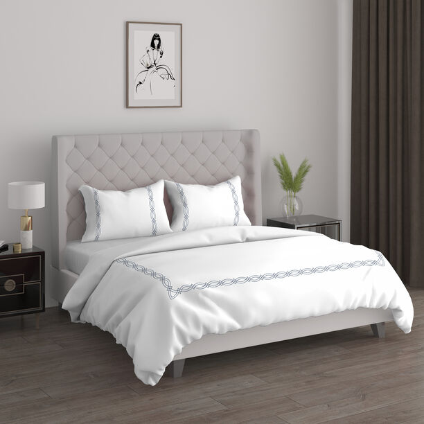 3Pcs cotton duvet cover 260*220cm diana frame embroidery image number 0