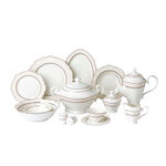 La Mesa pink bone porcelain dinner set 85 pcs image number 1