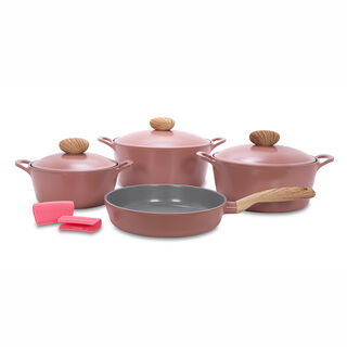 Neoflam Retro 7 Pieces Ceramic Cookware Set Pink