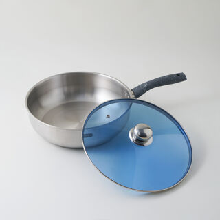 Alberto stainless steel ftypan with lid 30*8.5cm 6.0L, silver