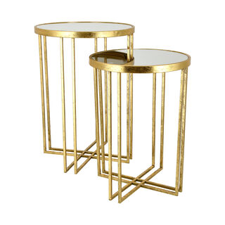 2 Pcs Nested Table Gold