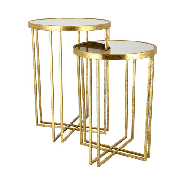2 Pcs Nested Table Gold Dia image number 2