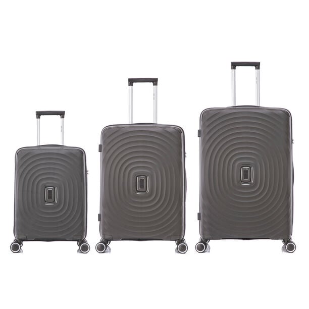 Travel vision durable PP 3 pcs luggage set, black image number 5