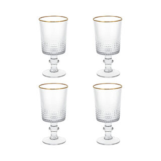 4 Pcs Juice Glass Set With Gold Rim