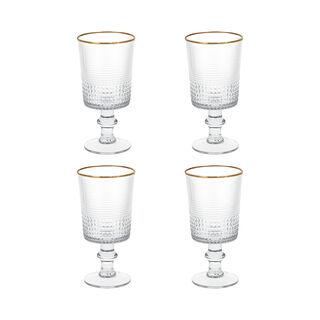 Set Of 4 Dead Mold Juice Glass With Gold Rim