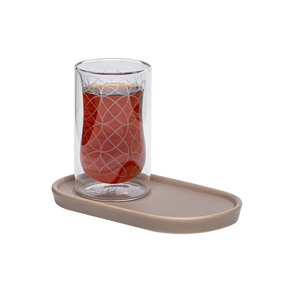 Dallaty beige glass and porcelain tea cups set 12 pcs image number 3