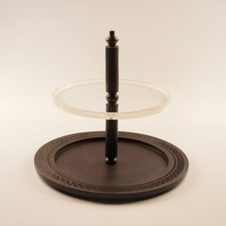La Mesa Wooden 2Tier Cake Stand Roshn Collection, 26*26*27Cm