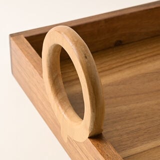 Dallaty Wooden Serving Tray With Handle 40*30*13.5Cm