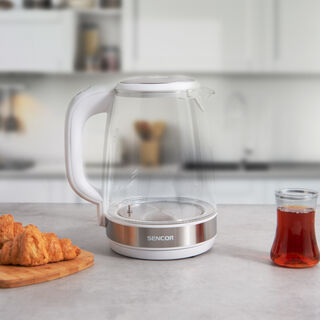 Sencor Kettle 2.0L Glass 2200W Temperature Control And Led 360 ° Strix Connector