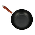 Alberto Non Stick Wok Pan With Wood Handle Round Shape Black image number 2