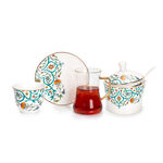 21 Pcs Porcelain Tea And Coffee Set Green image number 1