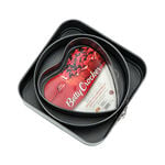 Vanilla Nonstick 3 Pieces Baking Pans Heart + Round + Square image number 3