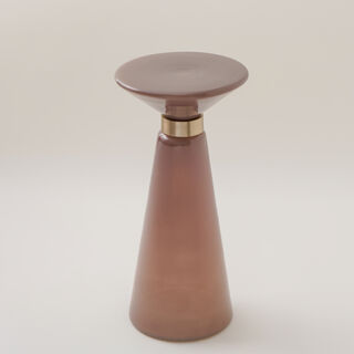 Homez glass side table in brown 27*56cm