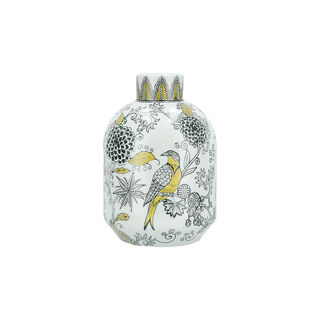 Vase White Base And Bird Pattern 15 *15 * 21 cm