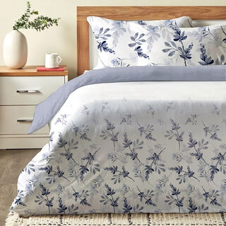 Cottage blue fuana print comforter set king size with 3 pieces