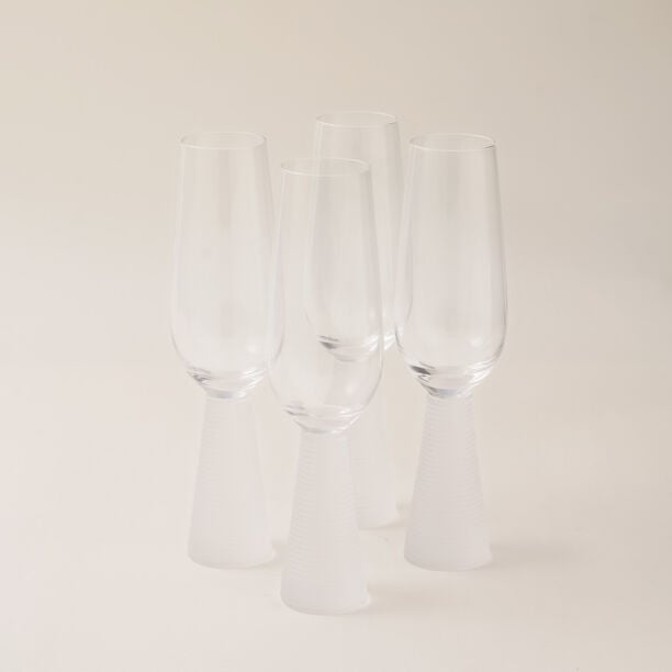 La Mesa 4 pcs juice glass ribbed with frosted bottom 6*6*22.5 cm image number 0