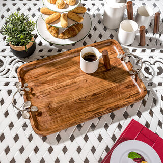 Silver Leaf Serving Tray