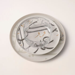Oulfa gold*silver porcelain 18 Pcs dinner set
