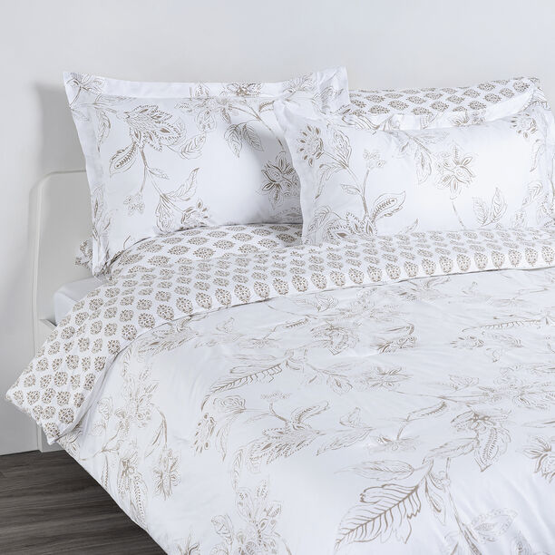 Cottage comfy floral 6pc comforter queen beige 200*240cm image number 0