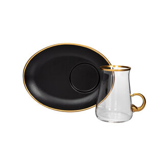 12 Pieces Tea Set Beyaz Black