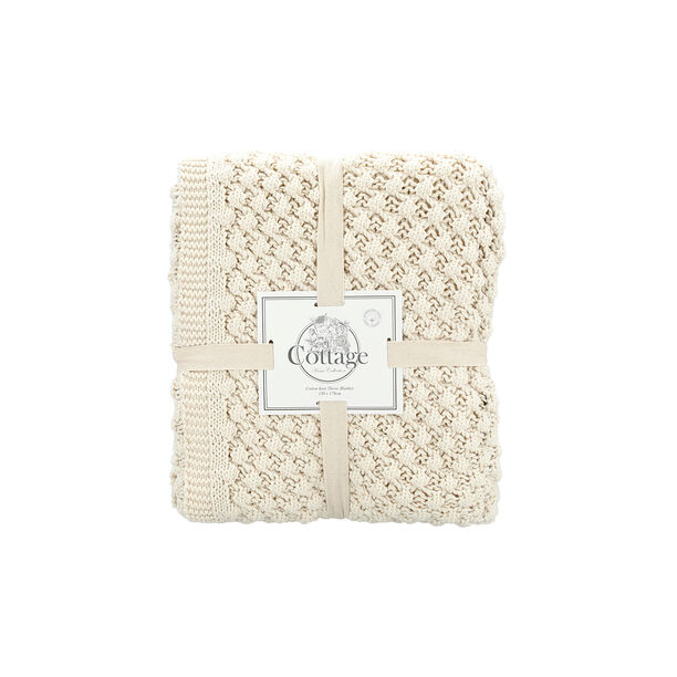 100% Cotton Knitted Throw image number 1