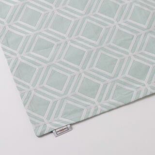 100% Cotton cushion cover with Geometric Embroidery Ice Blue 45x45cm