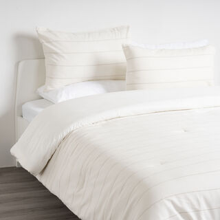 cream striped comforter set 2pcs twin size 180*200cm