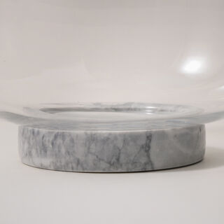 La Mesa glass bowl with marble base 24.5*24.5*12cm