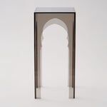 Qurtuba Gateway Acrylic Side Table Smoked Grey 22.8*22.8*51cm image number 1