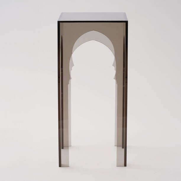Qurtuba Gateway Acrylic Side Table Smoked Grey 22.8*22.8*51cm image number 1