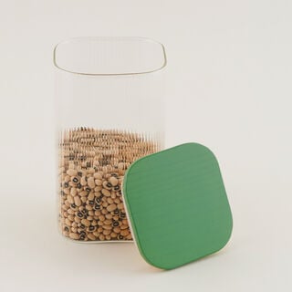 البرتو طقم علب تخزين زجاج بوروسيليكات بغطاء خشب صنوبر 4 قطع 31.5*11*30.5 سم