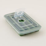 البرتو قالب ثلج سيليكون مستطيل مع غطاء أخضر 8 فتحات image number 3