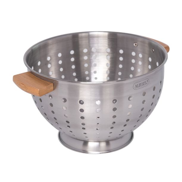 Alberto Stainless Steel Fruit Basket With Wood Hands image number 1