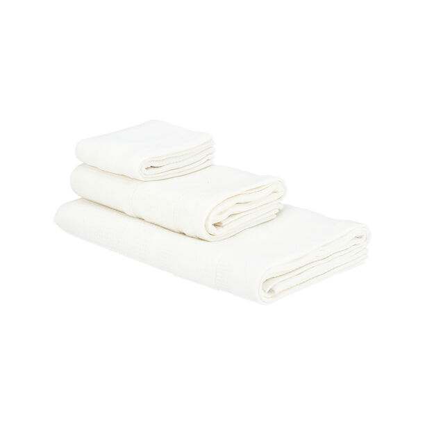Ambra waffle jacquard/cotton face towel, whtie, 30*50 cm image number 5