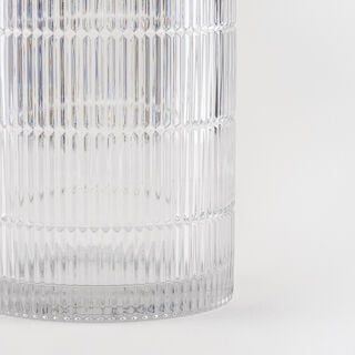 Homez silver ribbed glass waste bin 18*18*26 cm
