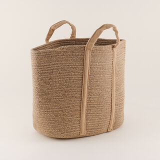 Homes Rectangular Jute Storage Basket, Brown