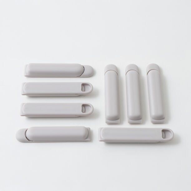 Alberto set of 8 bag clips 8.5*1.7*2cm, rock grey image number 1