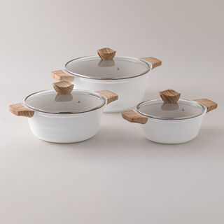 Alberto almuinum 7pcs cookware set, white
