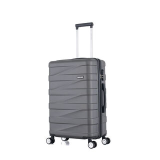 3 Piece Abs Trolley Case Set Horizontal Stripes Dark Grey 20/24/28"