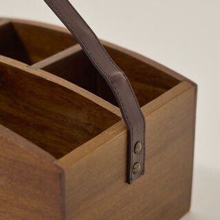 Alberto Acacia Cutlery Organizer L:24 * W:16 * H:12 Cm