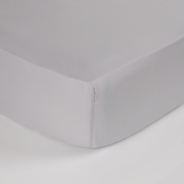 Cottage Cotton Percale 200Tc Fitted Sheet Twin, Grey 120*200+35Cm image number 0