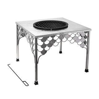 Fire Pit Round Stainless Steel And Iron