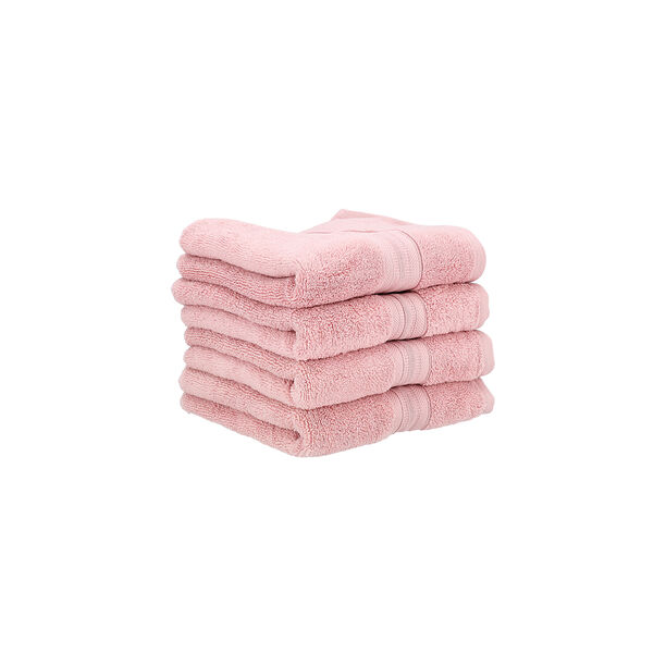 Zero Twist Cotton (4 Pcs Bath Towel Set) 50x90cm Pink image number 1